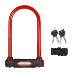 L'antivol en U Master Lock n° 8195EURDPROCOLR présente un corps en acier cémenté de 11 cm de large pour un maximum de résista ...