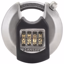 MASTER LOCK Cadenas Excell disque en zinc d'une largeur de 70 mm avec anse protge ; combinaison programmable