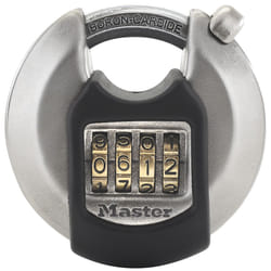 MASTER LOCK Cadenas Excell disque en zinc d'une largeur de 70 mm avec anse protge ; combinaison programmable