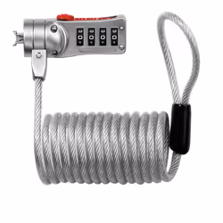 MASTER LOCK Antivol pour ordinateur avec cble s'enroulant - Combinaison chiffres, 1,8 m, Verrouillage à combinaison, Métal, G ...