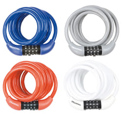 MASTER LOCK Cble antivol combinaison programmable, d'une longueur de 1,8m x 8mm de diamtre ; assortiment de couleurs