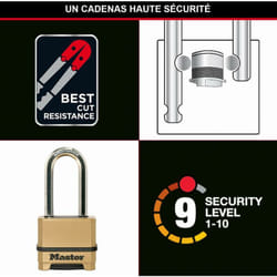 Master Lock - Cadenas Excell® en zinc masterlock 56 mm - Combinaison programmable - M175EURDLH