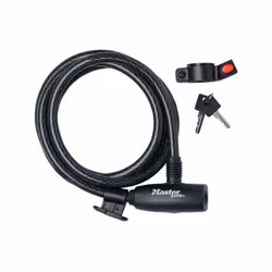 Le câble antivol a clé Master Lock nº 8232EURDPRO d'une longueur de 1,80 m et d'un diametre de 10 mm est en acier torsadé pou ...