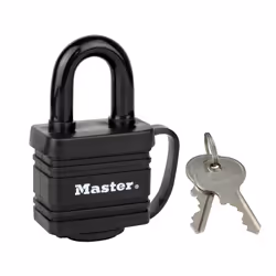 MASTER LOCK 2 cadenas en acier lamin goupilles avec protection thermoplastique d'une largeur de 40mm; noir