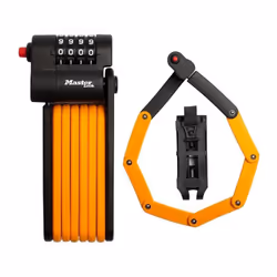 L'Antivol Vélo Pliable Master Lock 8336EURDPRO mesure 180 mm de long déplié, les liens en acier trempé mesurent 40 mm de diam ...