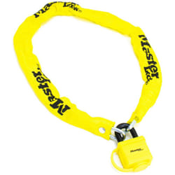 Master Lock - Chaine velo antivol en acier lamine Jaune Cadenas de securite longueur 90 cm