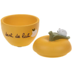 Amadeus - Petite boite à dents de lait en résine en forme de pomme jaune