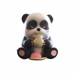 Tirelire - Plastoy - Mochi Panda - Noir - Plastique - Rond