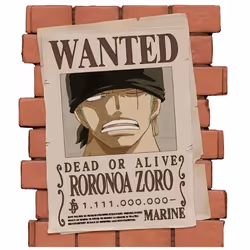 Tirelire - One Piece - Affiche Wanted Zoro