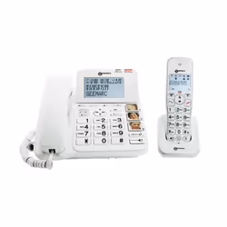 Geemarc Telecom AMPLIDECT COMBI 295, Téléphone analog/dect, Combiné filaire et sans fil, Haut-parleur, 50 entrées, Identifica ...