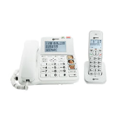 Geemarc Telecom AMPLIDECT COMBI 295 Téléphone analog/dect Identification de l'appelant Blanc