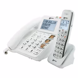 Geemarc Telecom AMPLIDECT COMBI 295 Téléphone analog/dect Identification de l'appelant Blanc - Vue supplémentaire 4