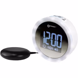 enquête Avec coussin vibrant Son de réveil fort Lampe clignotante 12 LED ultra-lumineuse Ce texte a été traduit par une machi ...