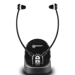 Geemarc Telecom CL7370 OPTI Casques Avec fil &sans fil Ecouteurs TV Socle de chargement Noir