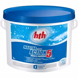 Chlore lent HTH Maxitab - 5 actions - désinfecte combat les algues clarifie améliore la filtration stabilise
