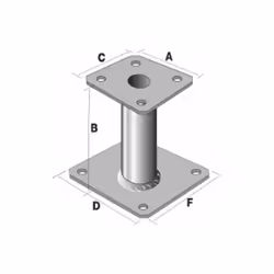 Pied de poteau fixe SIMPSON - A100xB150xC100xD130xF130mm - PPA150