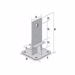 Pied de poteau en âme avec platine SIMPSON - PPSDT230