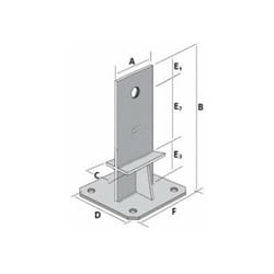 Pied de poteau en âme avec platine SIMPSON - PPSDT230