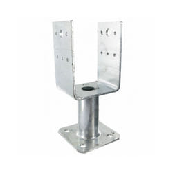 Pied de poteau en U sur platine PPUP - Dimensions: 90 mm