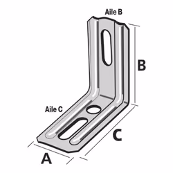 Équerre nervurée droite SIMPSON A30xB55xC71,5x1,5mm - END55/1.5 - Les équerres nervurées droites type END ont été entièrement ...