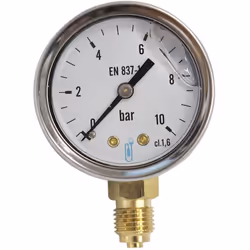 Description générale À bain de glycérine, ce manomètre est conçu pour mesurer la pression avec précision. Son boîtier en inox ...