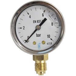 Thermador - Manomètre Inox glycérine radial Mâle 1/4'- Ø50mm-0 à 10bar