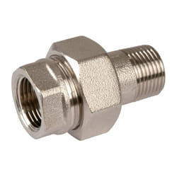 Thermador - Raccord union laiton nickelé droit à visser - m 1/2' - f 1/2'