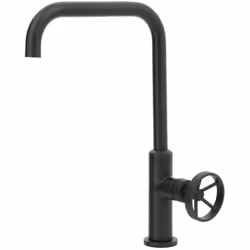 Mitigeur évier bec haut style industriel Noir THERMADOR - VAT13N - couleur noire bec haut carré aérateur invisible (code RO09 ...