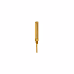 Thermomètre industriel de 0°C à 120°C Droit Tube verre à l'alcool bleui, verre grossissant Filetage 1/2".