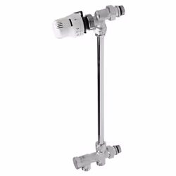 Ensemble complet monotube avec canne, pour sortie sol, entraxe 4cm - Laiton chromé - Pression maximale d'exercice : 10 bar -  ...
