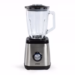 Livoo DOP183, Mélangeur de table, 1,5 L, Fonction d'impulsion, 1000 W, Noir, Acier inoxydable