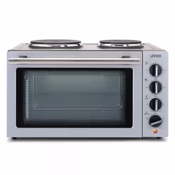 Livoo DOC211, Plaque de cuisson de table, Gris, Rotatif, Aluminium, Plaque scell��e, 2 zone(s)