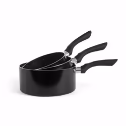 Set de casseroles - LIVOO - MEN125N - Noir - Antiadhésif - Diamètres 16/18/20 cm