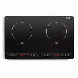 Livoo DOC236, Noir, Comptoir, 58 cm, Plaque avec zone à induction, Verre, 2 zone(s)