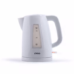 Livoo DOD184W, 1,7 L, 2200 W, Blanc, Plastique, Indicateur de niveau d'eau, Sans fil