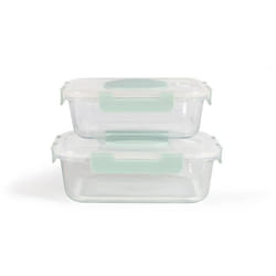 Set de 2 boîtes sous vide - LIVOO - MEN404V - 104 L et 15 L - Verre borosciliate - Couvercle en plastique - Emboîtables
