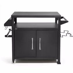 Pas besoin de magie, pour se simplifier la vie ! Ce chariot convient pour les planchas 3 ou 4 brûleurs. Desserte fonctionnell ...