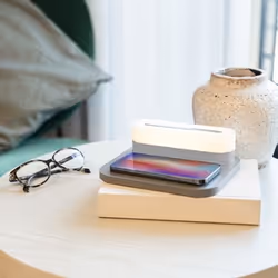Lampe de chevet - LIVOO - MODULA - Design contemporain - Chargeur à induction - 1 ampoule
