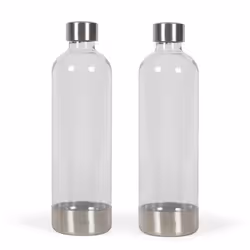 Machine a Soda Set de 2 bouteilles de gazéification - LIVOO - DOM464AC1 - 2 x 1L - Compatible LIVOO DOM464 - Bouteille en PET