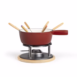 Livoo - service à fondue 6 fourchettes rouge - men390rc