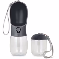 Produit 2 en 1 nomade et compact, facile à transporter en voyage ou en balade pour hydrater et nourrir votre animal. Gourde h ...