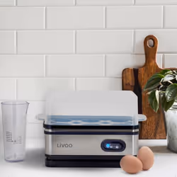 Livoo DOC290 cuiseur d'oeufs 6 œufs 400 W Noir, Acier inoxydable