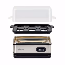 Livoo DOC290 cuiseur d'oeufs 6 œufs 400 W Noir, Acier inoxydable