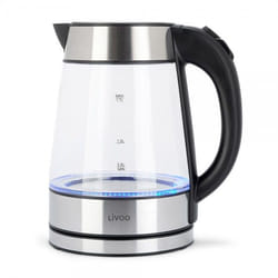 Livoo DOD199 bouilloire 1,7 L 2200 W Noir, Acier inoxydable, Transparent