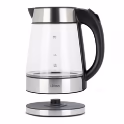 Livoo DOD199 bouilloire 1,7 L 2200 W Noir, Acier inoxydable, Transparent