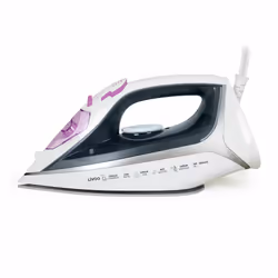 Livoo Fer à repasser, Fer à vapeur, Semelle en céramique, 120 g/min, Gris, Blanc, 25 g/min, 0,3 L