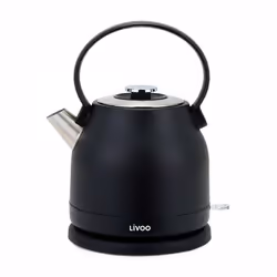 Livoo DOD202N, 1,5 L, 2200 W, Noir, Acier inoxydable, Arrêt de sécurité en cas de surchauffe, Sans fil