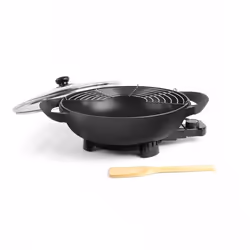 Wok électrique - LIVOO - DOC128N - 1500W - 4L 6 personnes - Ø33 cm - Revêtement antiadhésif - Thermostat réglable et amovible