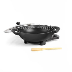 Wok électrique - LIVOO - DOC128N - 1500W - 4L 6 personnes - Ø33 cm - Revêtement antiadhésif - Thermostat réglable et amovible