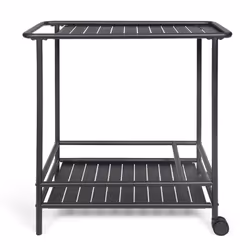 Desserte de jardin 61 x 42 cm noir GS163N Livoo Idéale pour préparer des repas en plein air grâce à son plateau supérieur de  ...